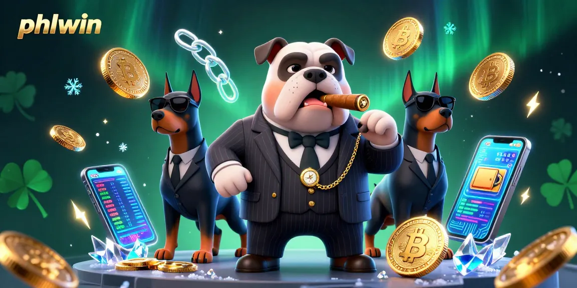 Experience thrilling gaming adventures at phlwin with a 3D mafia bulldog boss and crypto elements in a colorful casino scene.