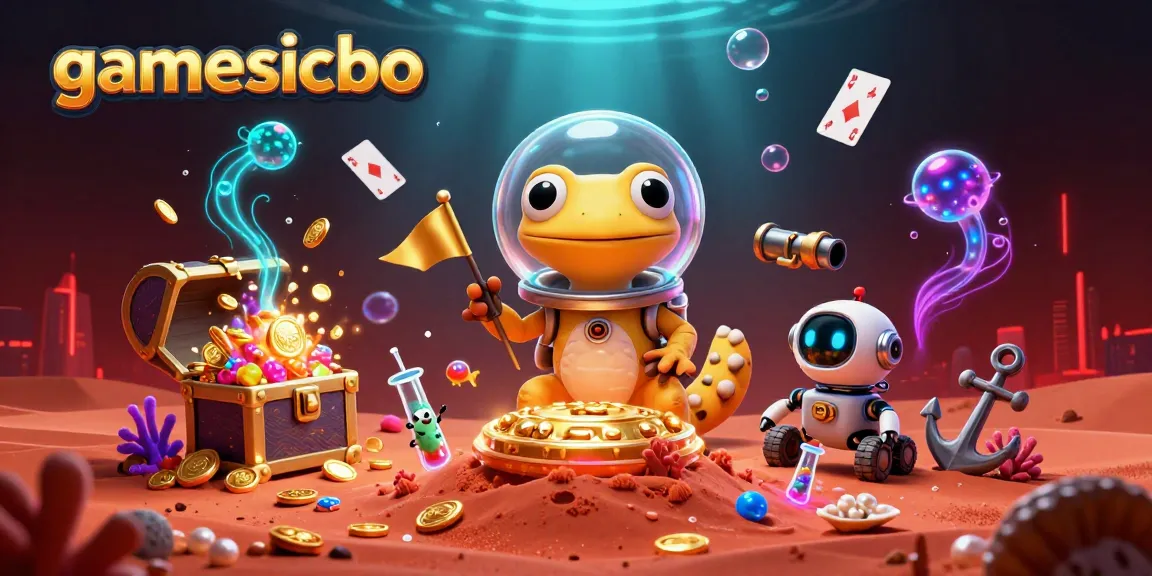 Discover the excitement of Sicbo at gamesicbo with a Martian gecko exploring a golden casino